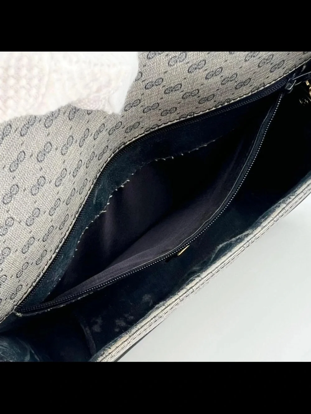 Gucci Gray/Black Monogram Messenger Bag